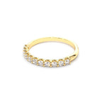 14K 11 Stone U-Shaped Diamond Wedding Band - view 4