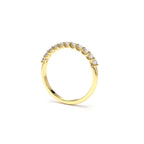 14K 11 Stone U-Shaped Diamond Wedding Band - view 5