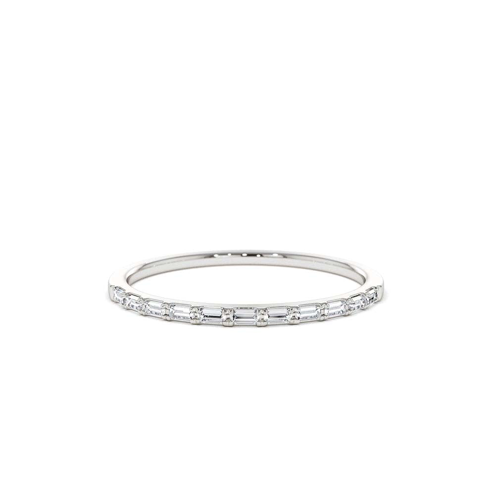 14K Marquise Baguette and Round Diamond Anniversary Band - view 3