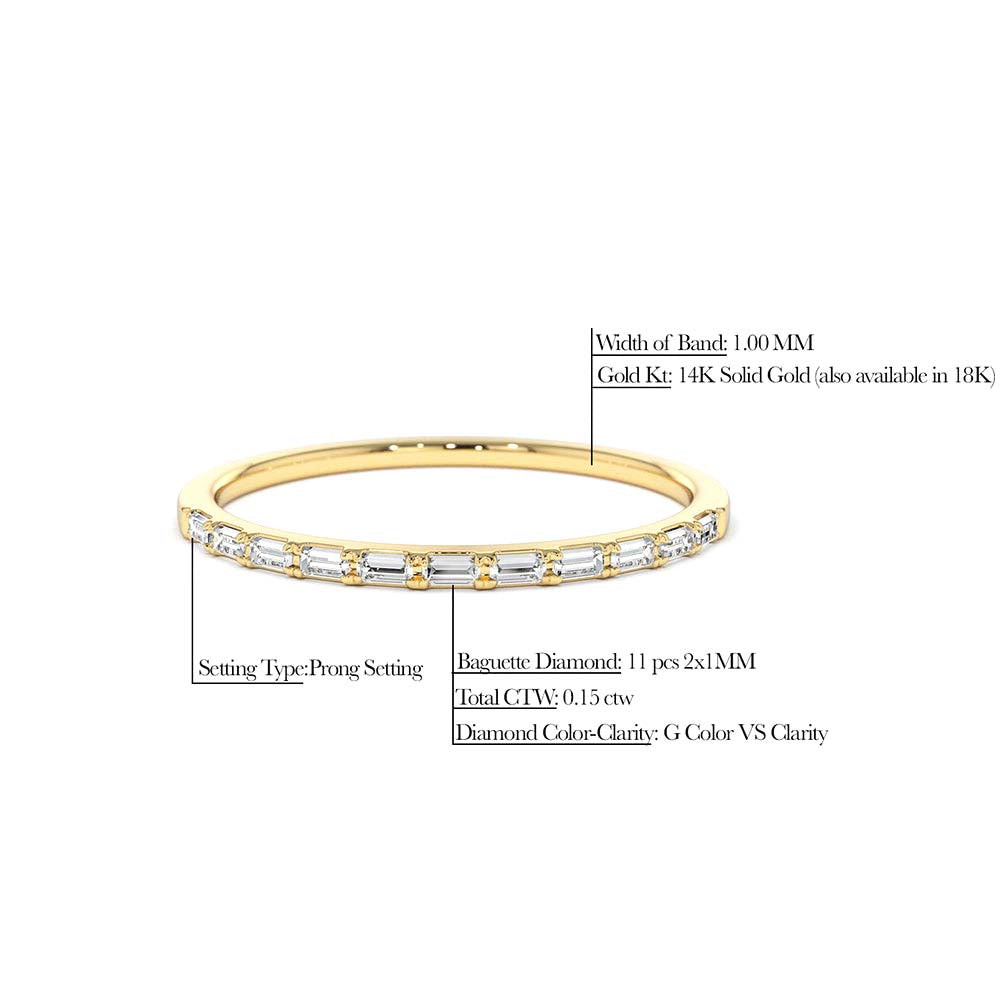 14K Marquise Baguette and Round Diamond Anniversary Band - view 4