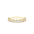 14K Marquise and Round Diamond Milgrain Bezel Setting Ring by Orlina Fine