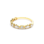 14K Marquise and Round Diamond Milgrain Bezel Setting Ring - view 4