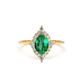 14K Oval Emerald and Diamond Bellarina Ring by Orlina Fine