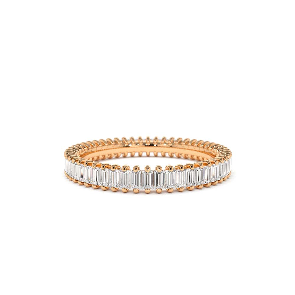 14K Prong Setting Full Eternity Baguette Diamond Ring - view 2