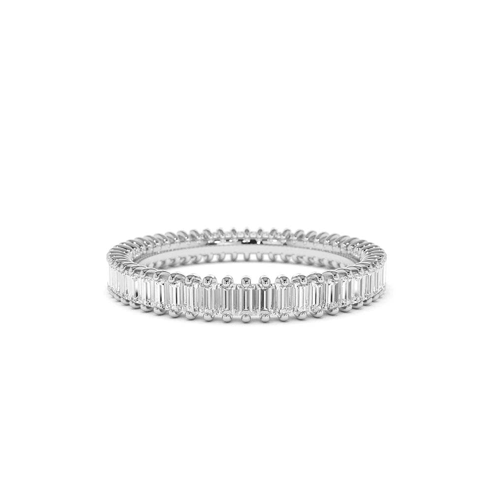 14K Prong Setting Full Eternity Baguette Diamond Ring - view 3