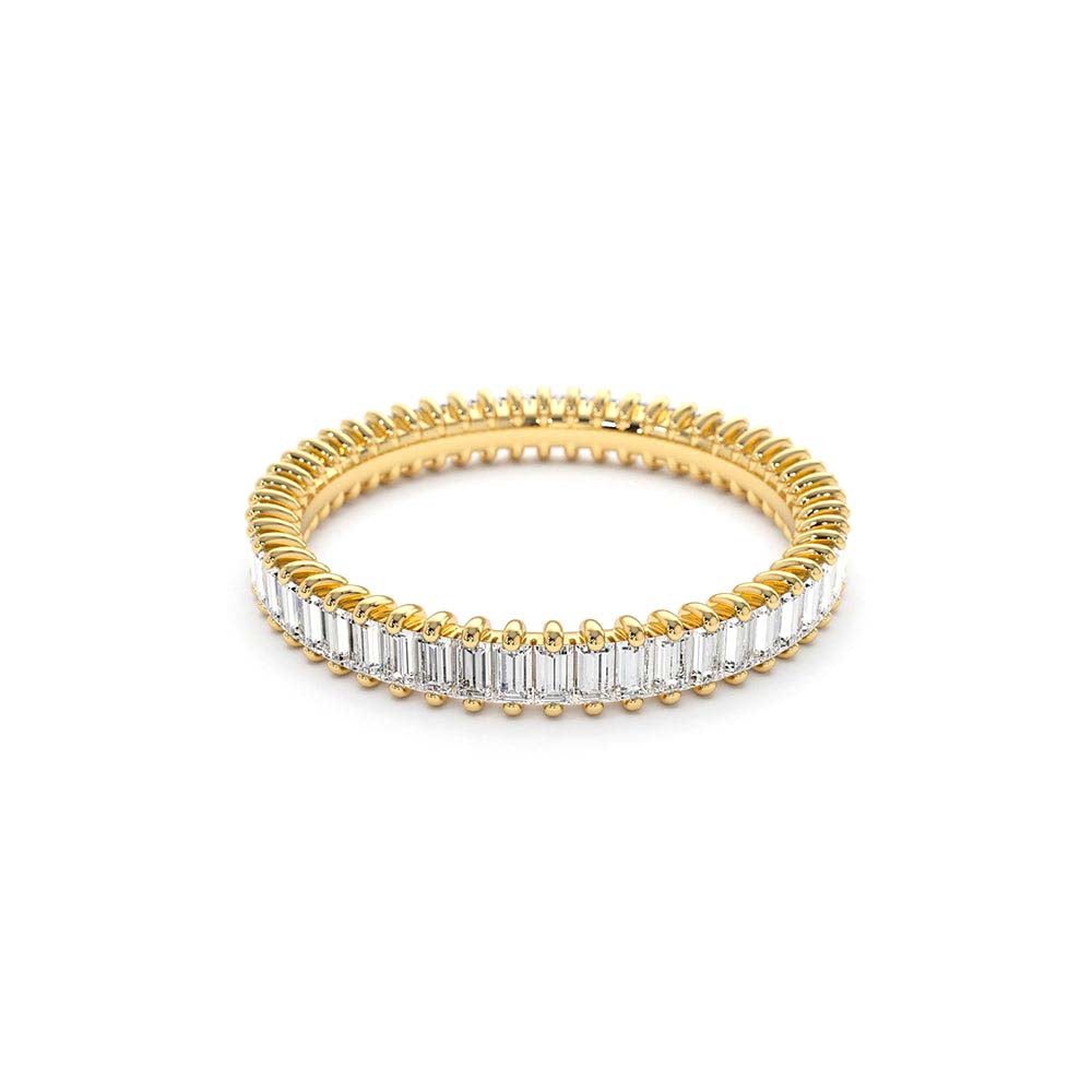 14K Prong Setting Full Eternity Baguette Diamond Ring - view 5