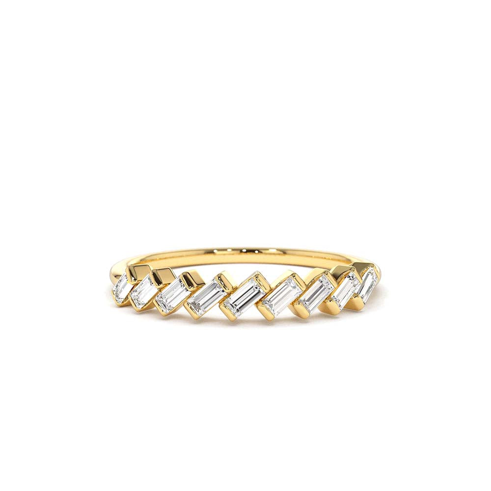 14K Slanted Channel Set Baguette Diamond Ring by Orlina Fine