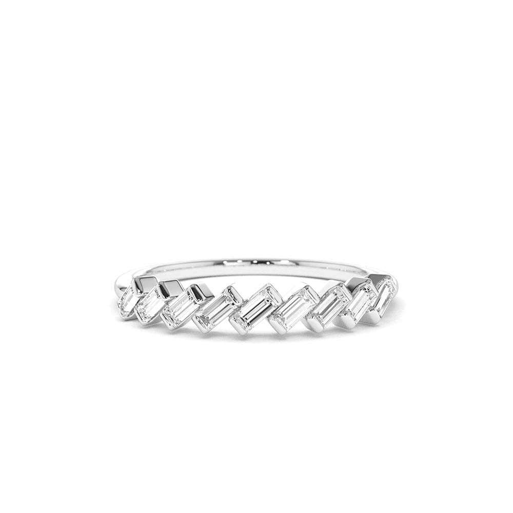 14K Slanted Channel Set Baguette Diamond Ring - view 3