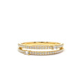 14K Unique Double Row Micro Pave Statement Ring by Orlina Fine