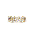 14K Gold Two Row Marquise & Round Diamond Ring by Orlina Fine