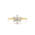14K Baguette Diamond Flower Ring by Orlina Fine