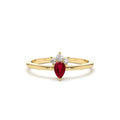 14K Mini Ruby and Diamond Ring by Orlina Fine