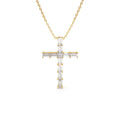 14K Baguette Diamond Cross by Orlina Fine