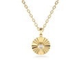 14K Gold Diamond Disc Ray Necklace by Orlina Fine