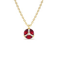 14K Gold Marquise Ruby Cluster Necklace by Orlina Fine