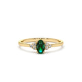14K Oval Emerald and Diamond Ring by Orlina Fine