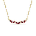 14K Slanted Ruby and Round Diamond Necklace by Orlina Fine
