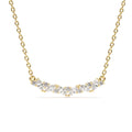 14K Gold Slanted Marquise and Round Diamond Necklace by Orlina Fine