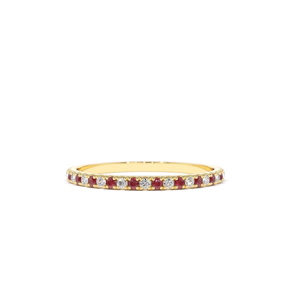 14K Ruby and Diamond Alternating Eternity Ring by Orlina Fine