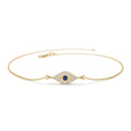 14K Diamond and Sapphire Evil Eye Bracelet by Orlina Fine