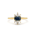 14K Octagon Sapphire and Diamond Ring by Orlina Fine