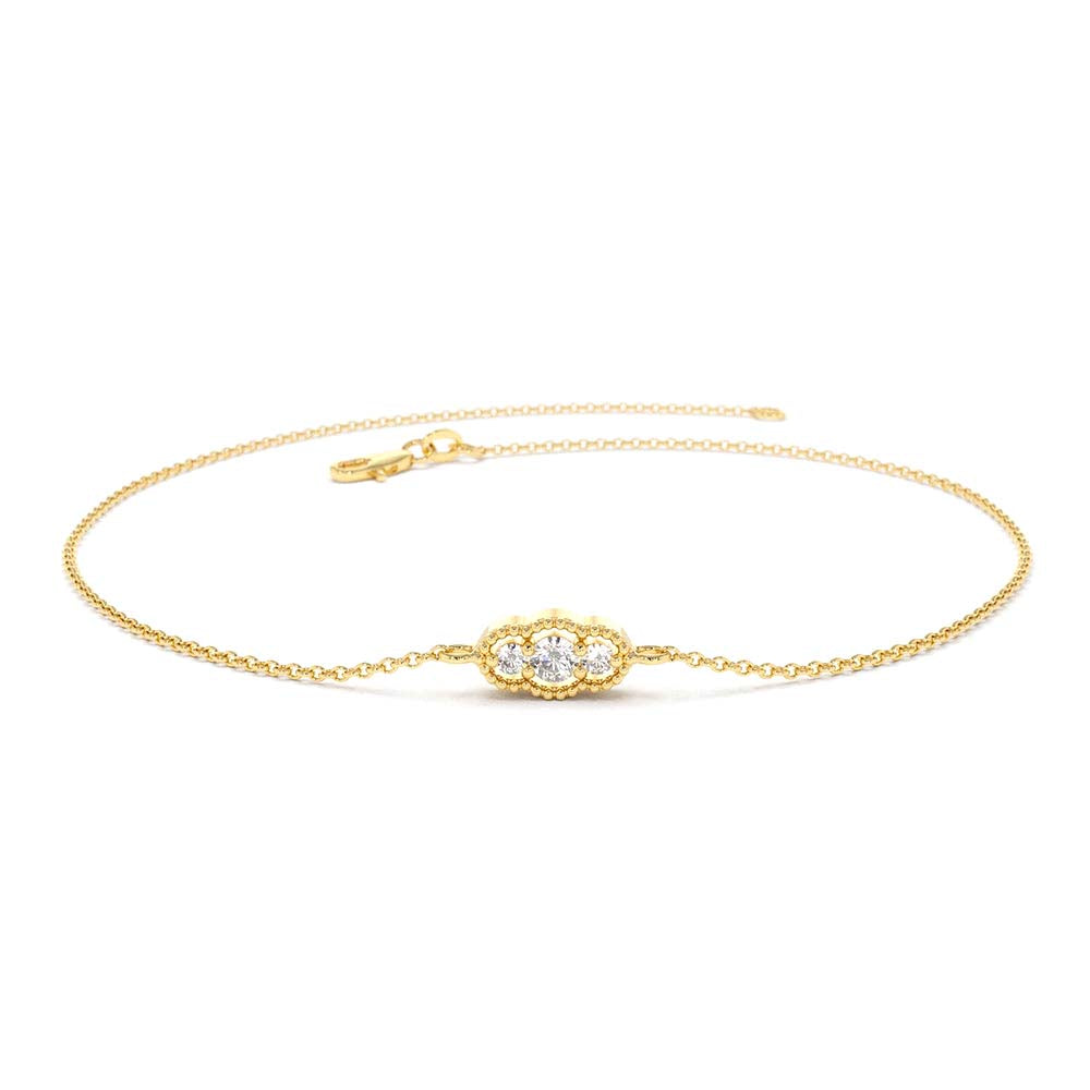 14K Gold Art Deco Chain Bracelet by Orlina Fine