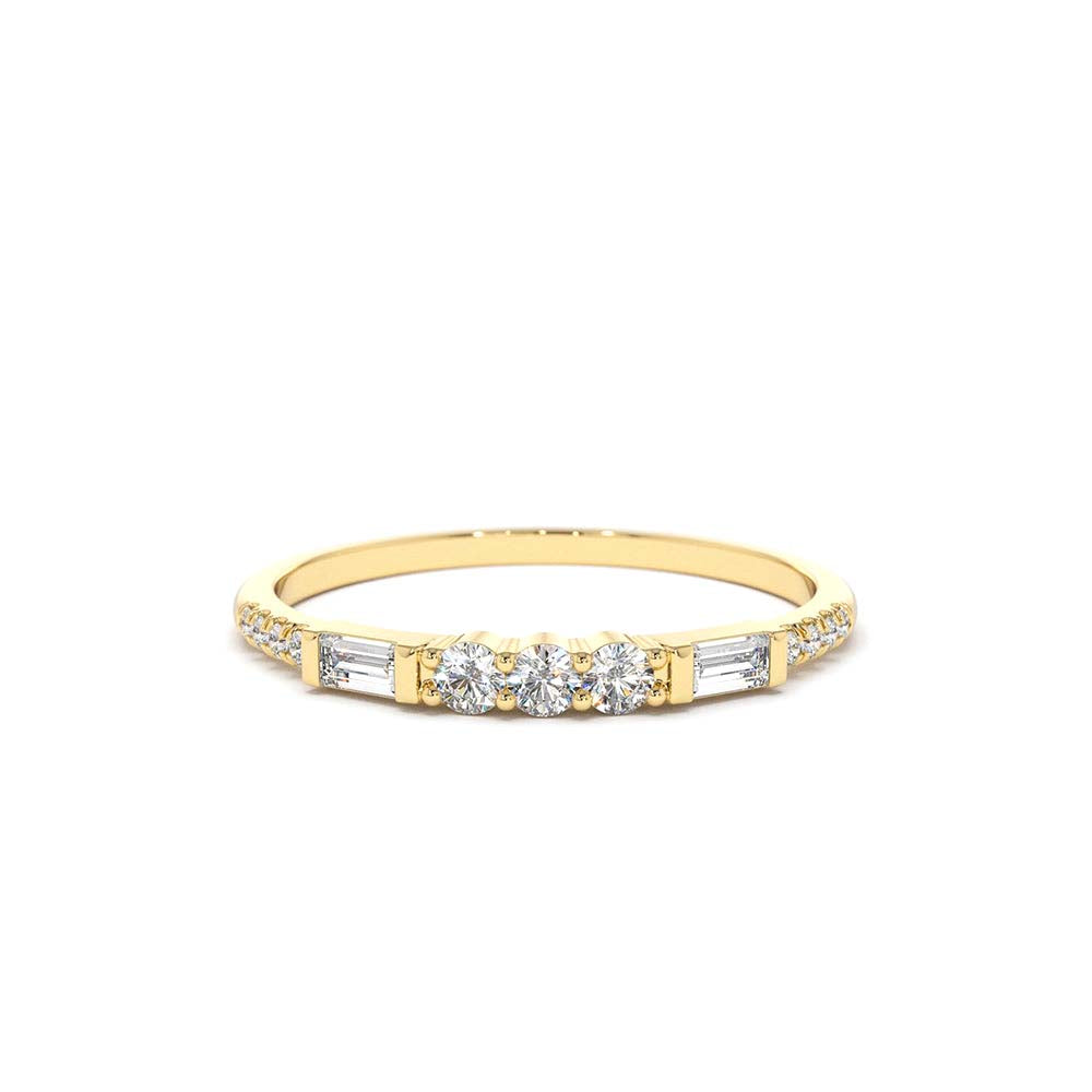14K Gold Three Diamond Equilibrium Ring by Orlina Fine