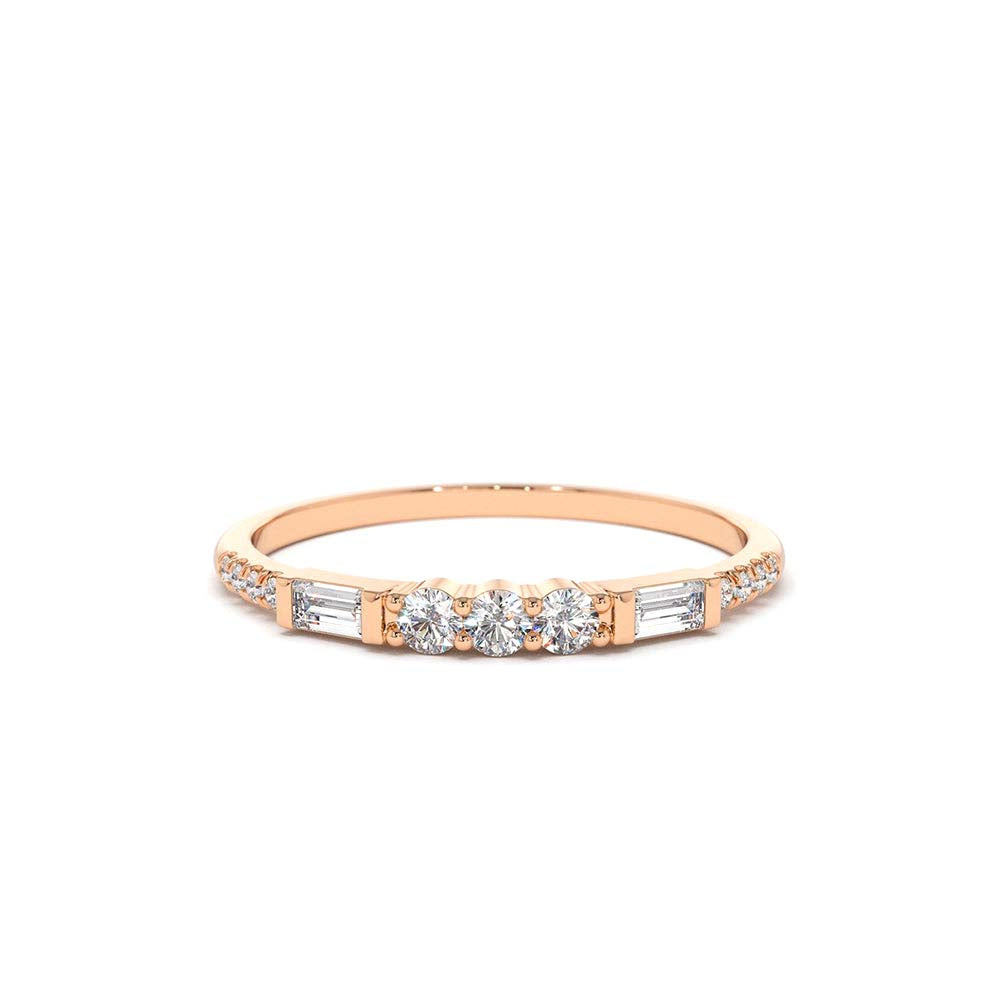 14K Gold Three Diamond Equilibrium Ring - view 2