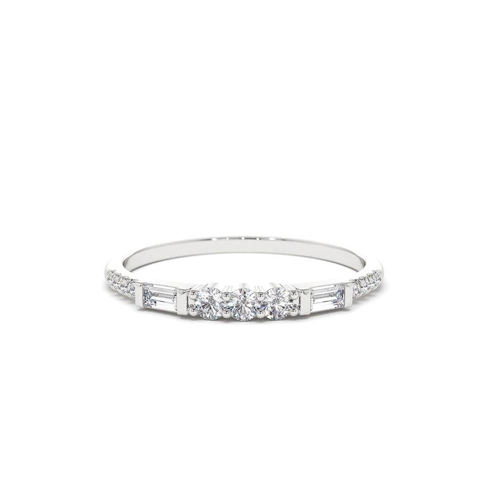 14K Gold Three Diamond Equilibrium Ring - view 3