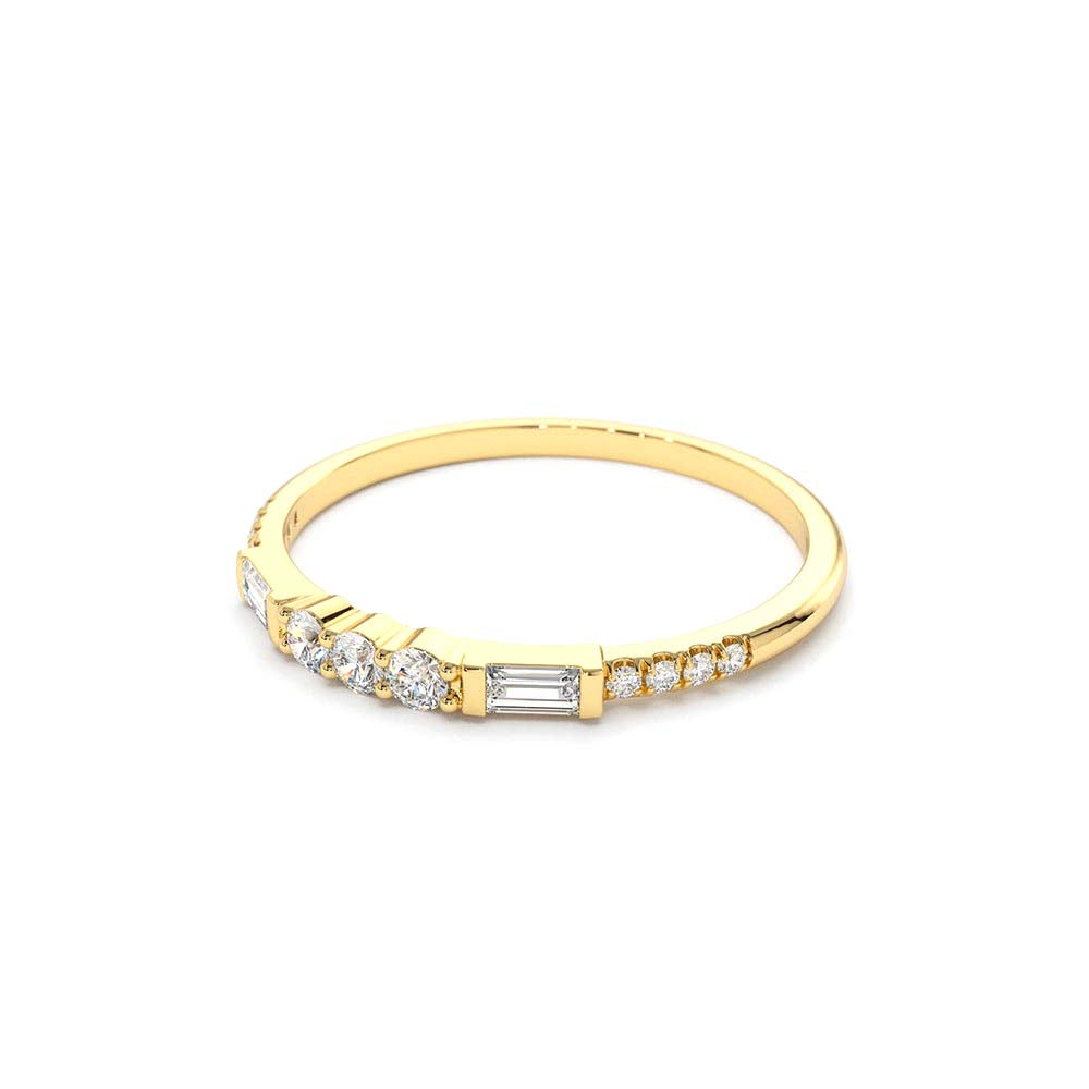 14K Gold Three Diamond Equilibrium Ring - view 4