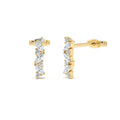 14K Gold Alternating Marquise and Round Diamond Studs by Orlina Fine