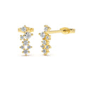 14K Gold Diamond Cluster Earrings by Orlina Fine
