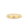 14K Gold Star Setting 3 Diamond Stacking Ring by Orlina Fine