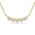 14K Gold Curved Bar Diamond Necklace by Orlina Fine