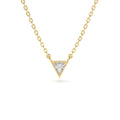14K Gold Triangle Cut Diamond Solitaire Necklace by Orlina Fine