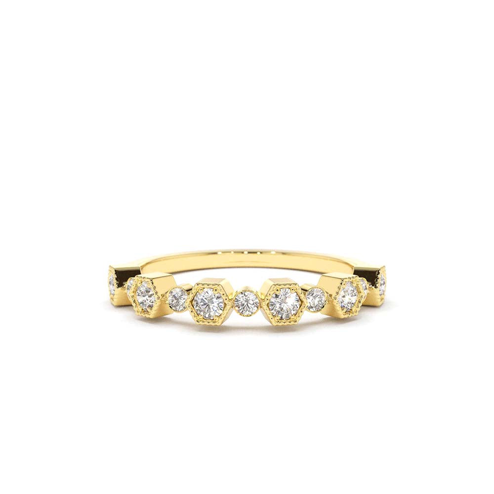 14K Gold Unique Diamond Anniversary Ring by Orlina Fine