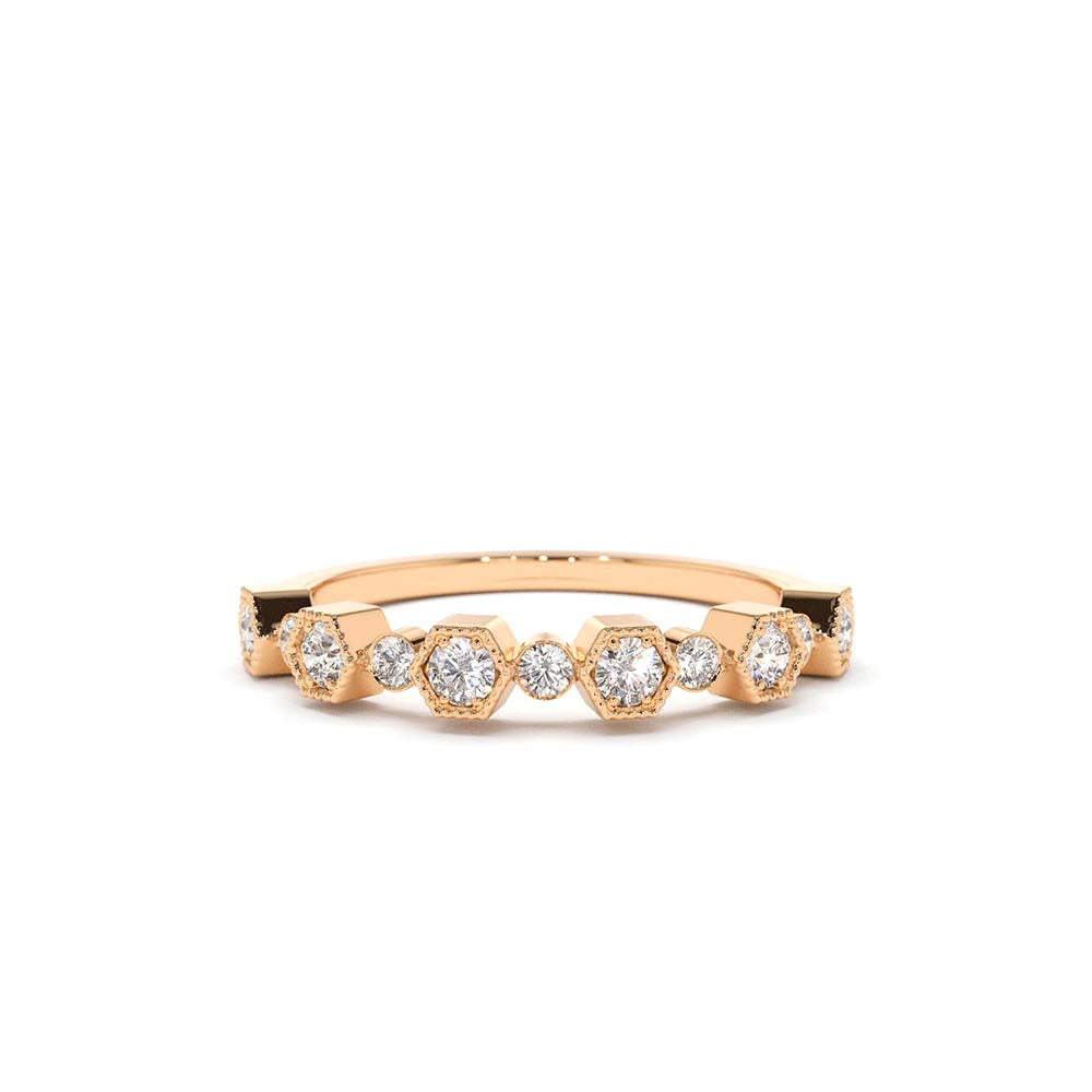 14K Gold Unique Diamond Anniversary Ring - view 2