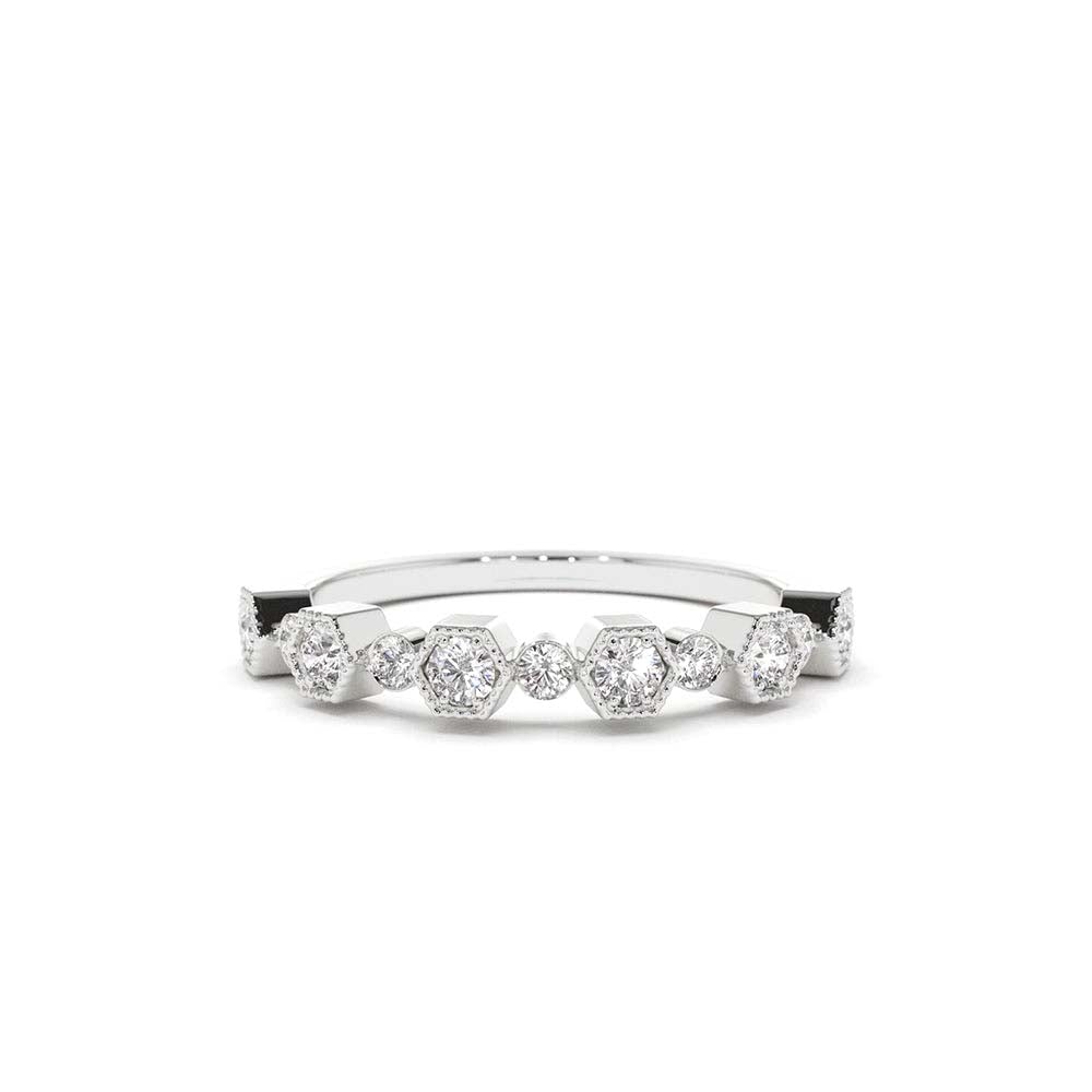 14K Gold Unique Diamond Anniversary Ring - view 3