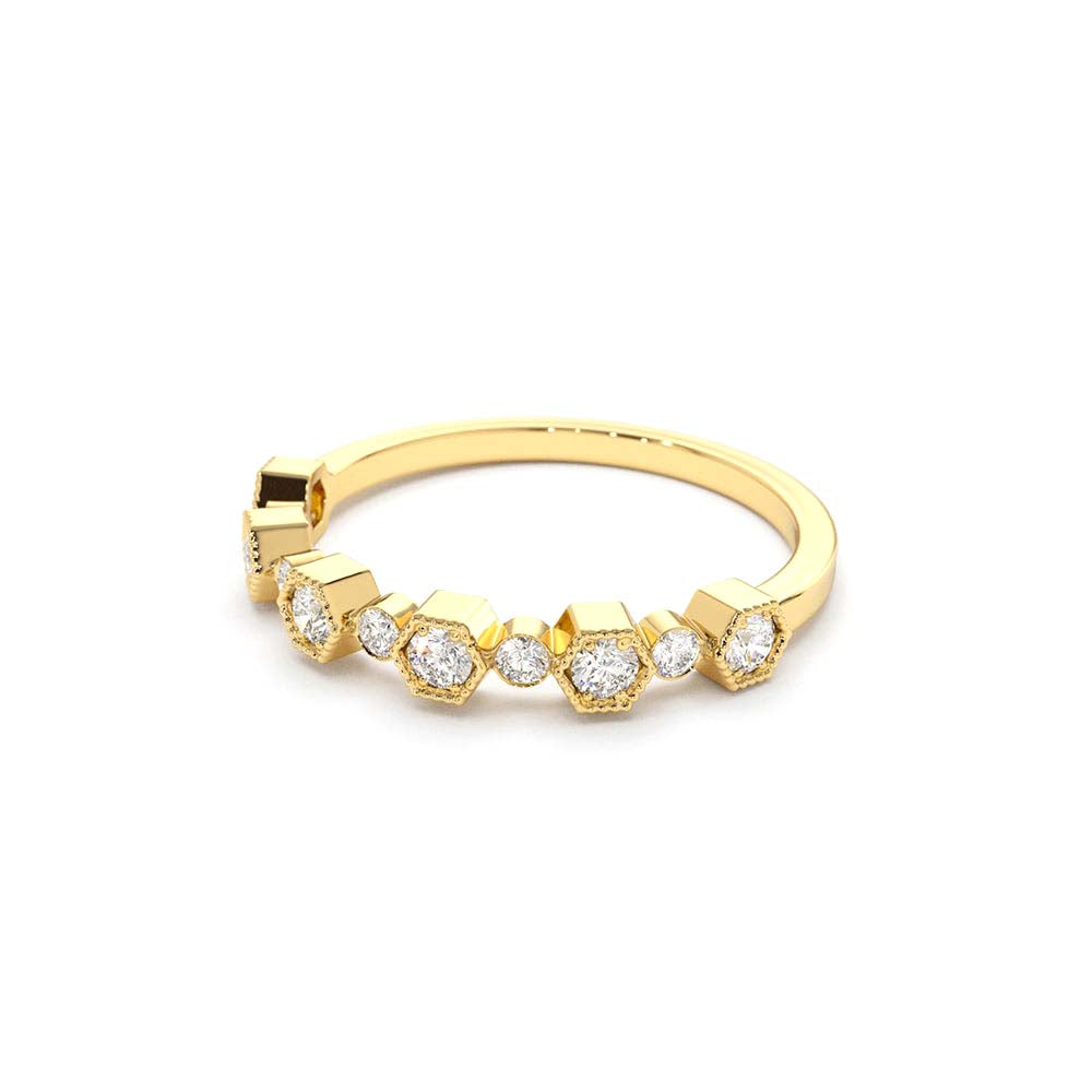 14K Gold Unique Diamond Anniversary Ring - view 4