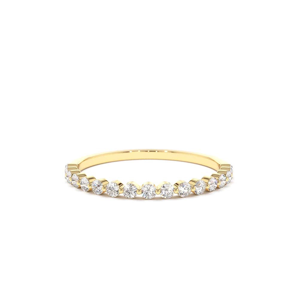 14K Round Diamond Shared Prong Wedding Ring by Orlina Fine