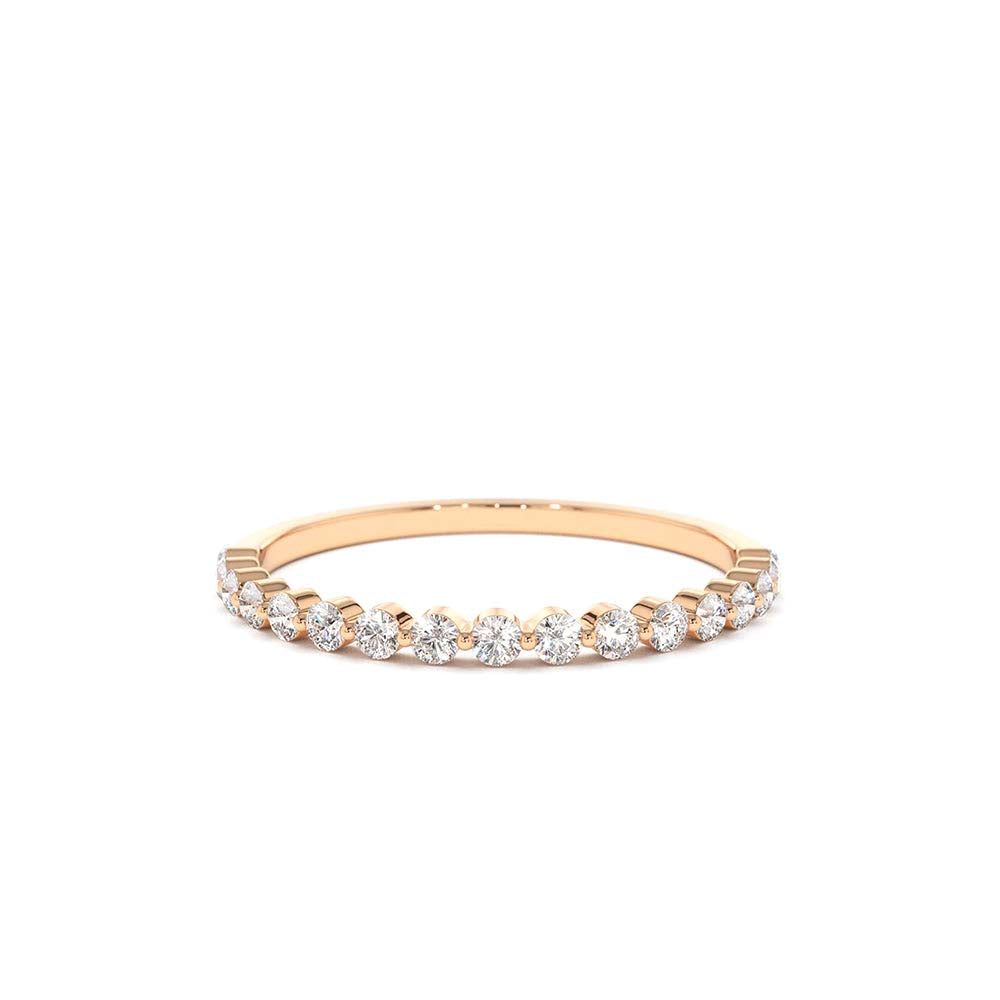 14K Round Diamond Shared Prong Wedding Ring - view 2