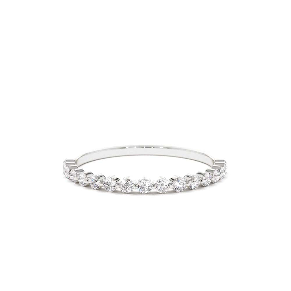 14K Round Diamond Shared Prong Wedding Ring - view 3