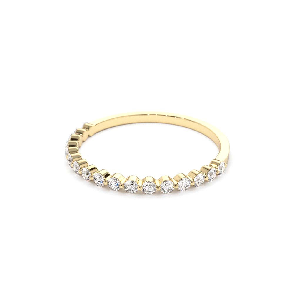 14K Round Diamond Shared Prong Wedding Ring - view 4