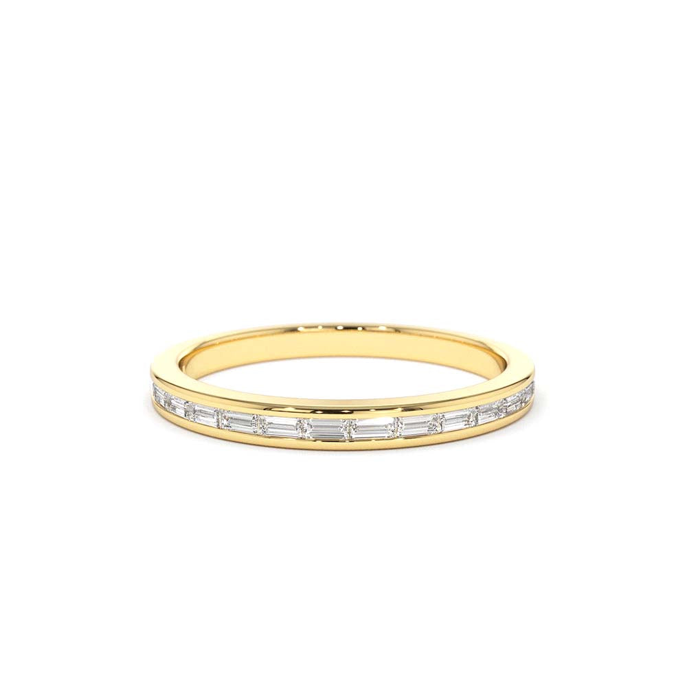 14K Channel Set Baguette Diamond Band by Orlina Fine