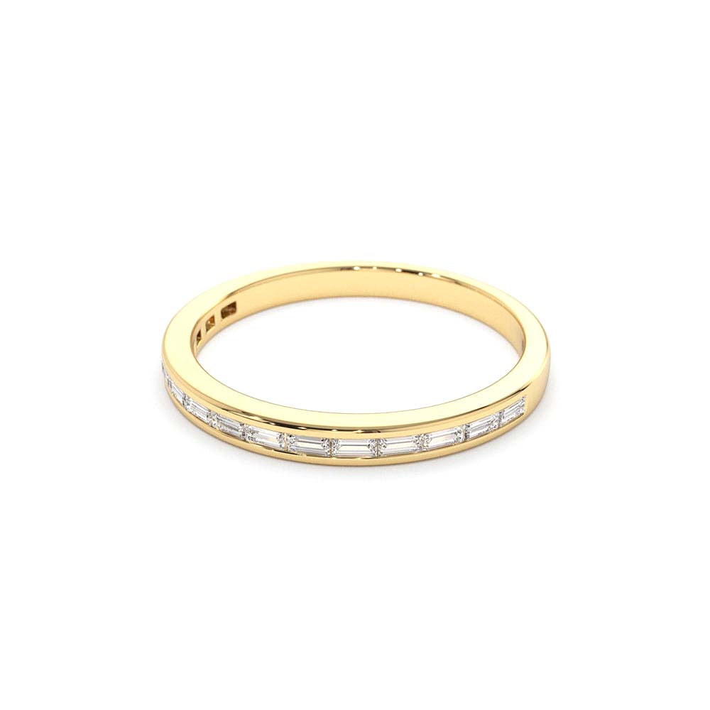 14K Channel Set Baguette Diamond Band - view 4