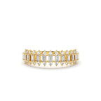 14K Bagguete Diamond Anniversary Ring by Orlina Fine