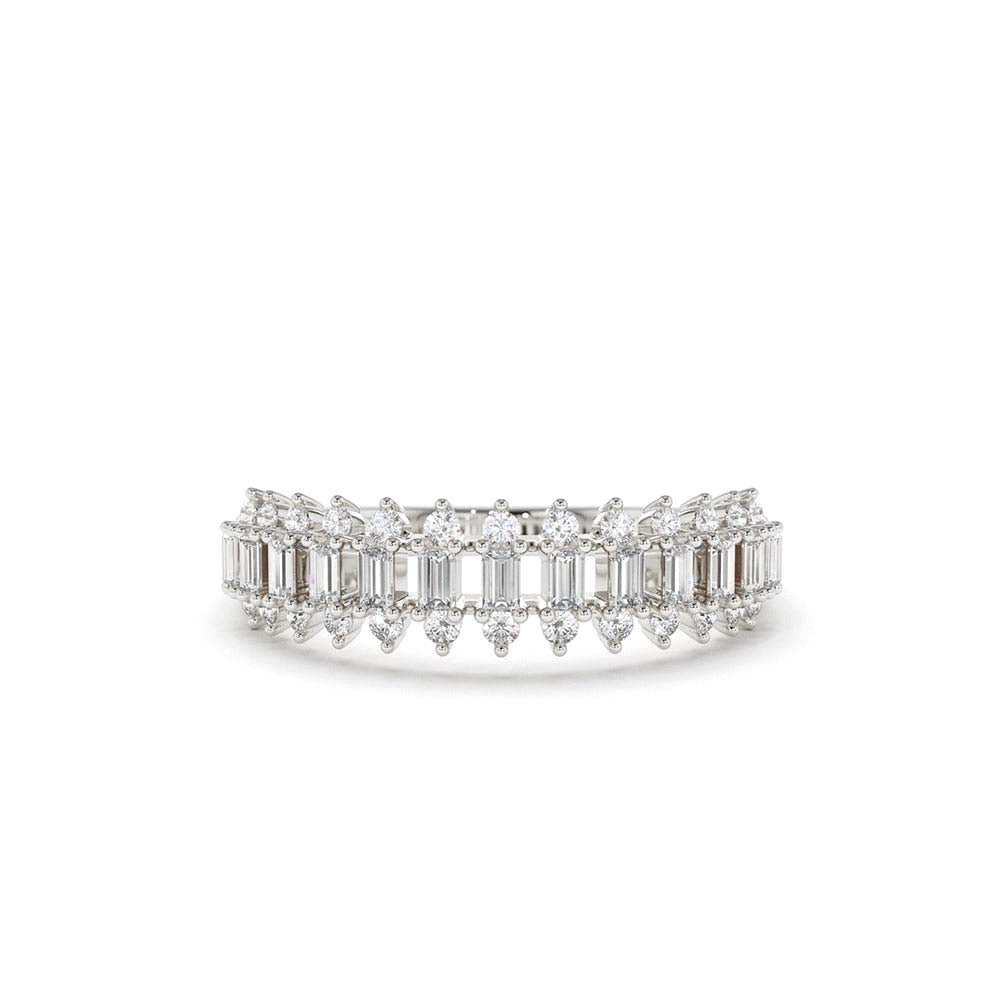 14K Bagguete Diamond Anniversary Ring - view 3