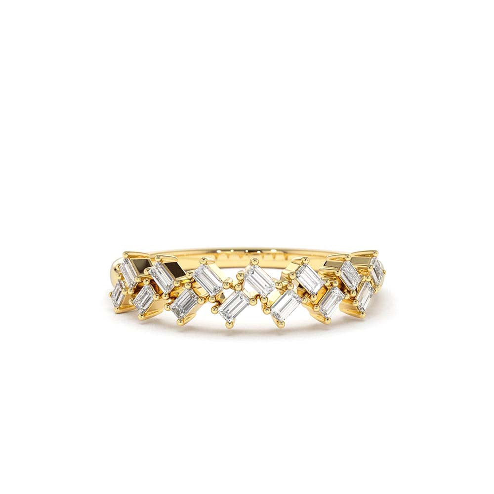 14K Zig Zag Baguette Diamond Ring by Orlina Fine