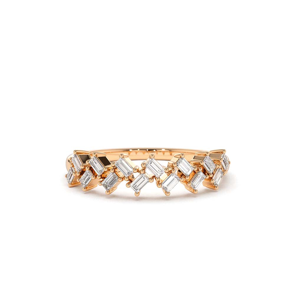 14K Zig Zag Baguette Diamond Ring - view 2