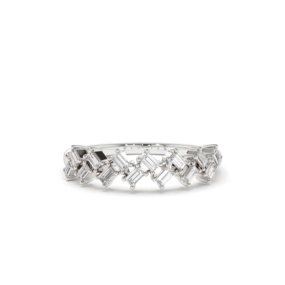 14K Zig Zag Baguette Diamond Ring - view 3